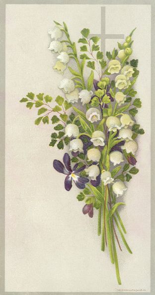 Prang card - cross and flowers