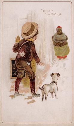 Boy with snowball and dog