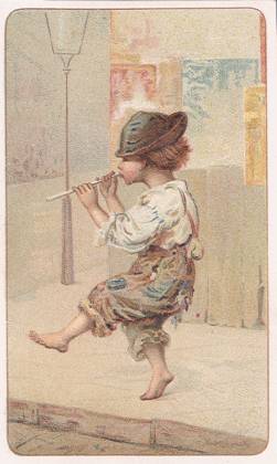 Urchin playing whistle