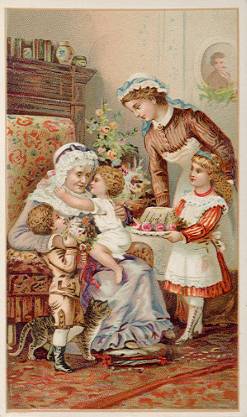 Arbuckle - grandma, children, cat, maid