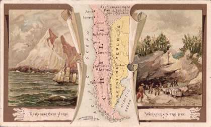 Chile map - Rounding Cape Horn; Working a Nitre Bed