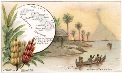 Hawaii map - Bananas; Volcano of Mauna Loa