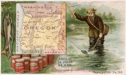 Oregon map - Salmon fisheries