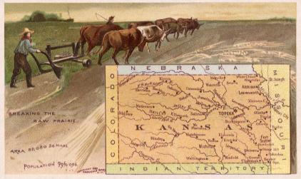 Kansas map - Plowing