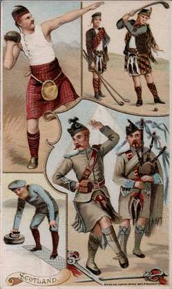 Scotland - golf, curling, shot putting, sword dance
