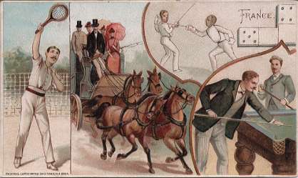 France - tennis, fencing, billiards, dominoes