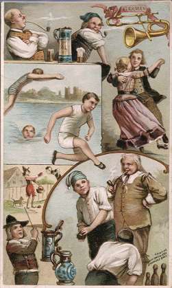 Germany - beer drinking, gymnastics, swimming, bowling, dancing