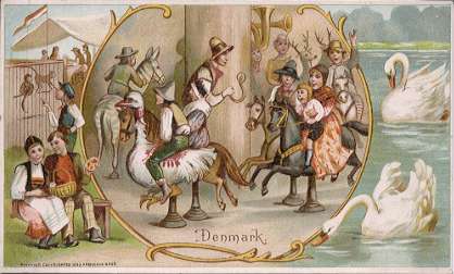 Denmark - merry-go-round, swans