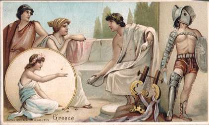 Greece - playing jacks, public oratory, gladiator