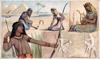 Egypt - archery, billiards, lyre playing