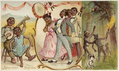 American Negro - banjo playing, cake walk, possum hunting