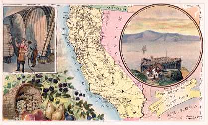 California map - Testing Wine; The Golden Gate