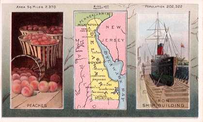 Delaware map - Peaches; Iron Ship Building