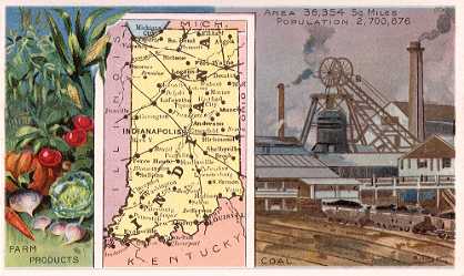 Indiana map - Farm Products; Coal