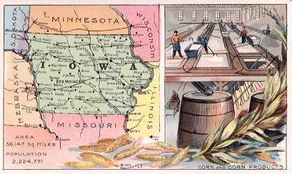 Iowa map - Corn Products