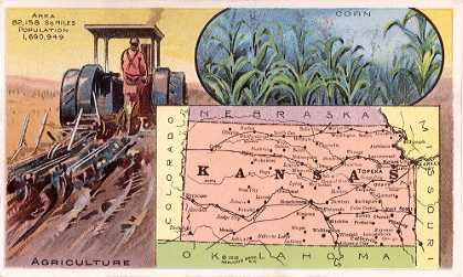 Kansas map - Agriculture; Corn