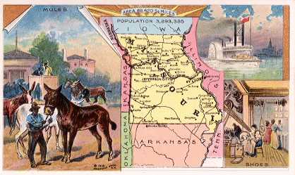 Missouri map - Mules; Shoes