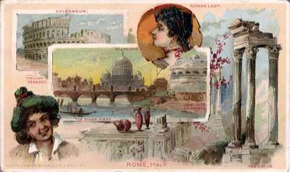 Rome, Italy - Colosseum; St. Peters; The River Tiber; Castle of St. Angelo; Forum