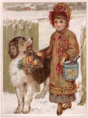 Arbuckle - girl w/ St. Bernard dog