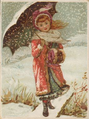 Arbuckle - girl w/ umbrella in snow