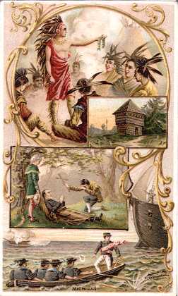 Michigan - Pontiac at the Council; Old Block House; Death of Marquette; Perry's Victory on Lake Erie