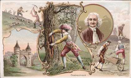 Connecticut - Defense of Stonington; Charter Oak; Memorial Arch, Hartford; Jonathan Trumbull