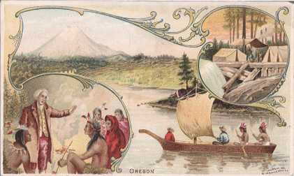 Oregon - Chinese Camp; Christmas Gulch; Lewis and Clark exploring Columbia River
