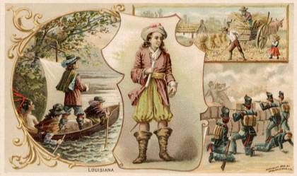 Louisiana - Arcadians; Bienville; Battle of New Orleans, 1814; La Salle, Mouth of Mississippi