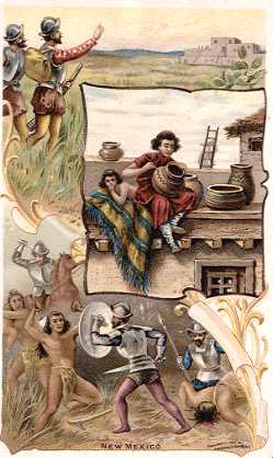 New Mexico - Cabeza de Vaca; Zuni Decorating Pottery; Conquest of Cibola