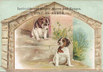 Invincible & Helper Stoves Trade Card - Dogs