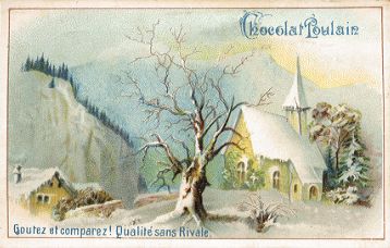 Chocolat Poulain - trade card w/ church