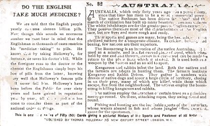 Australia - HOLLOWAY'S PILLS and OINTMENT